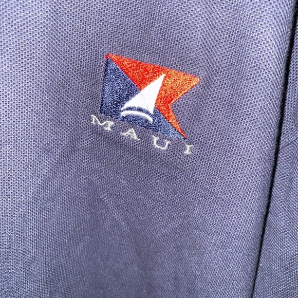 Sgt Leisure Maui Polo Shirt Men XL Blue Cotton Made in USA Vintage New Deadstock - Picture 3 of 6